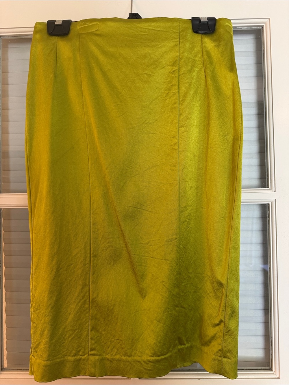 bebe Lime Green Button-Front Midi Skirt